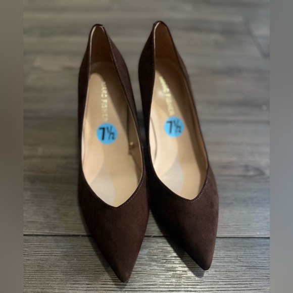 Marc Fisher Shoes - Marc Fisher Zala Dark Brown Suede Block Heel Pumps Women’s 7.5 Never Worn LNC
